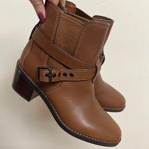 Brown Leather Ankle Boots Coach